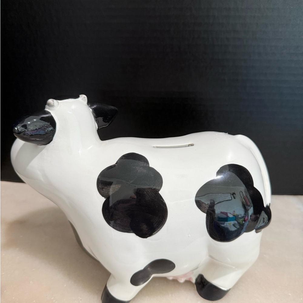 Dolomite Animal Saving Bank, Holstein Dairy Cattle Piggy Bank - Picture 3 of 7